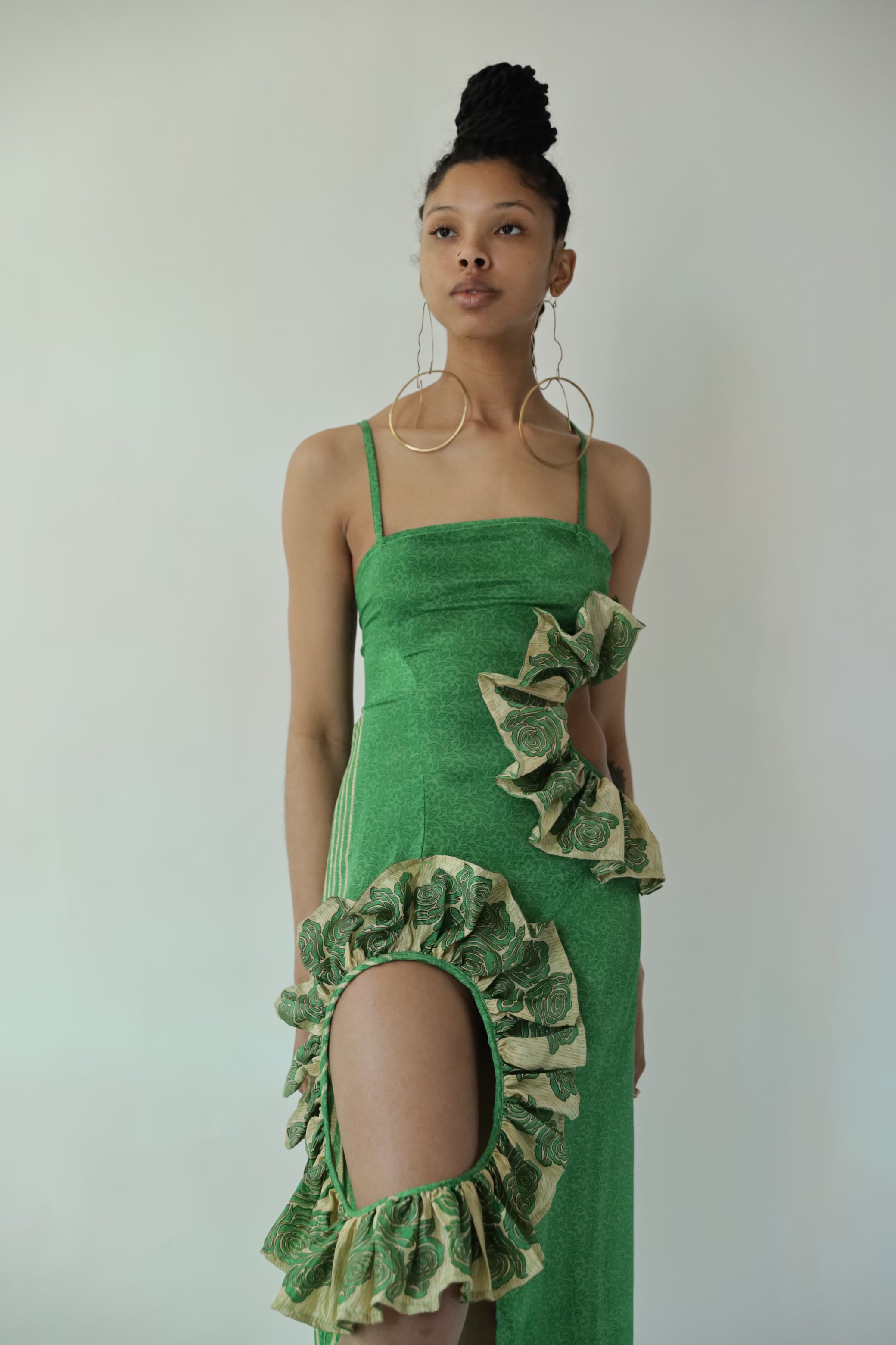 The Green See Line Woman Dress