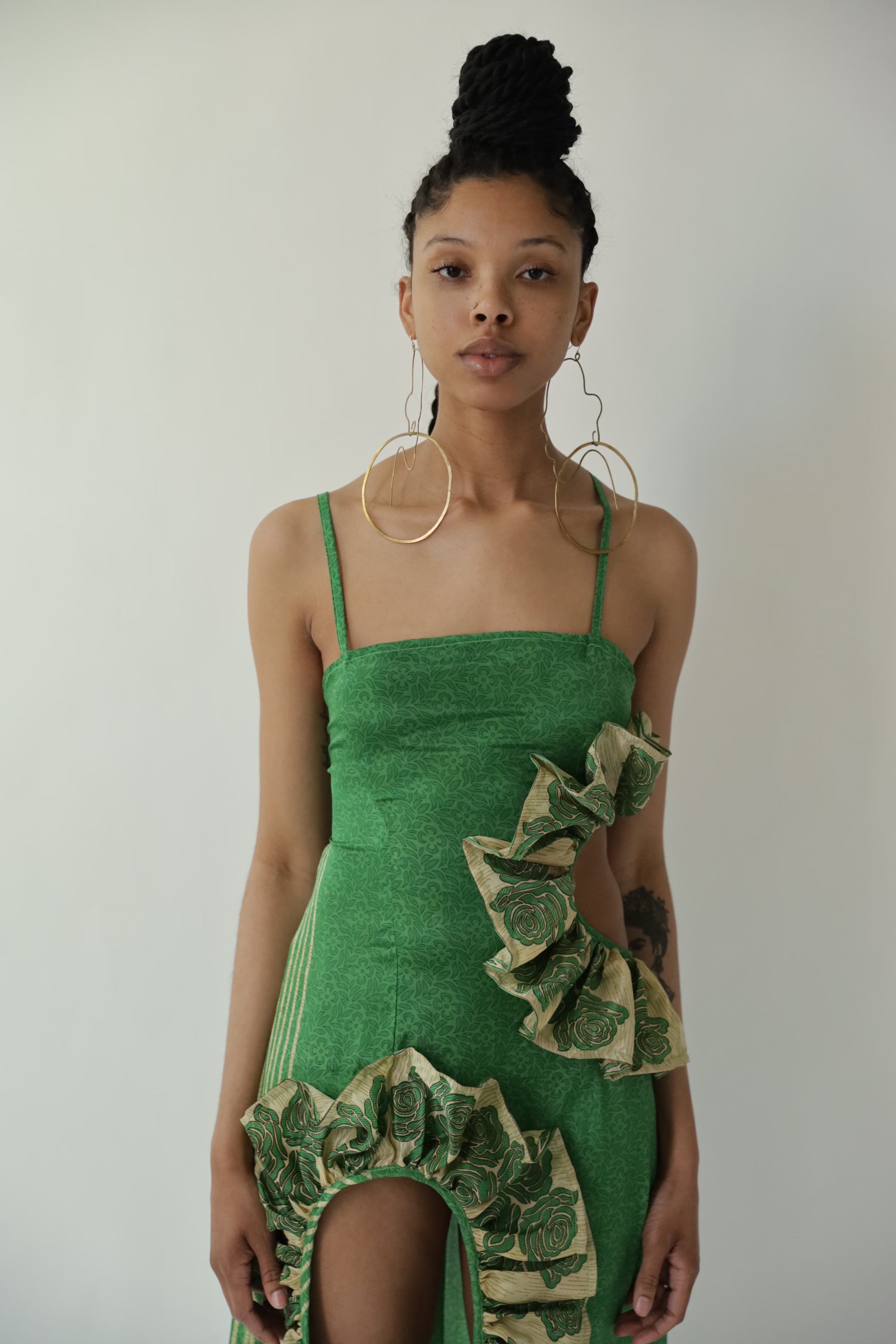 The Green See Line Woman Dress