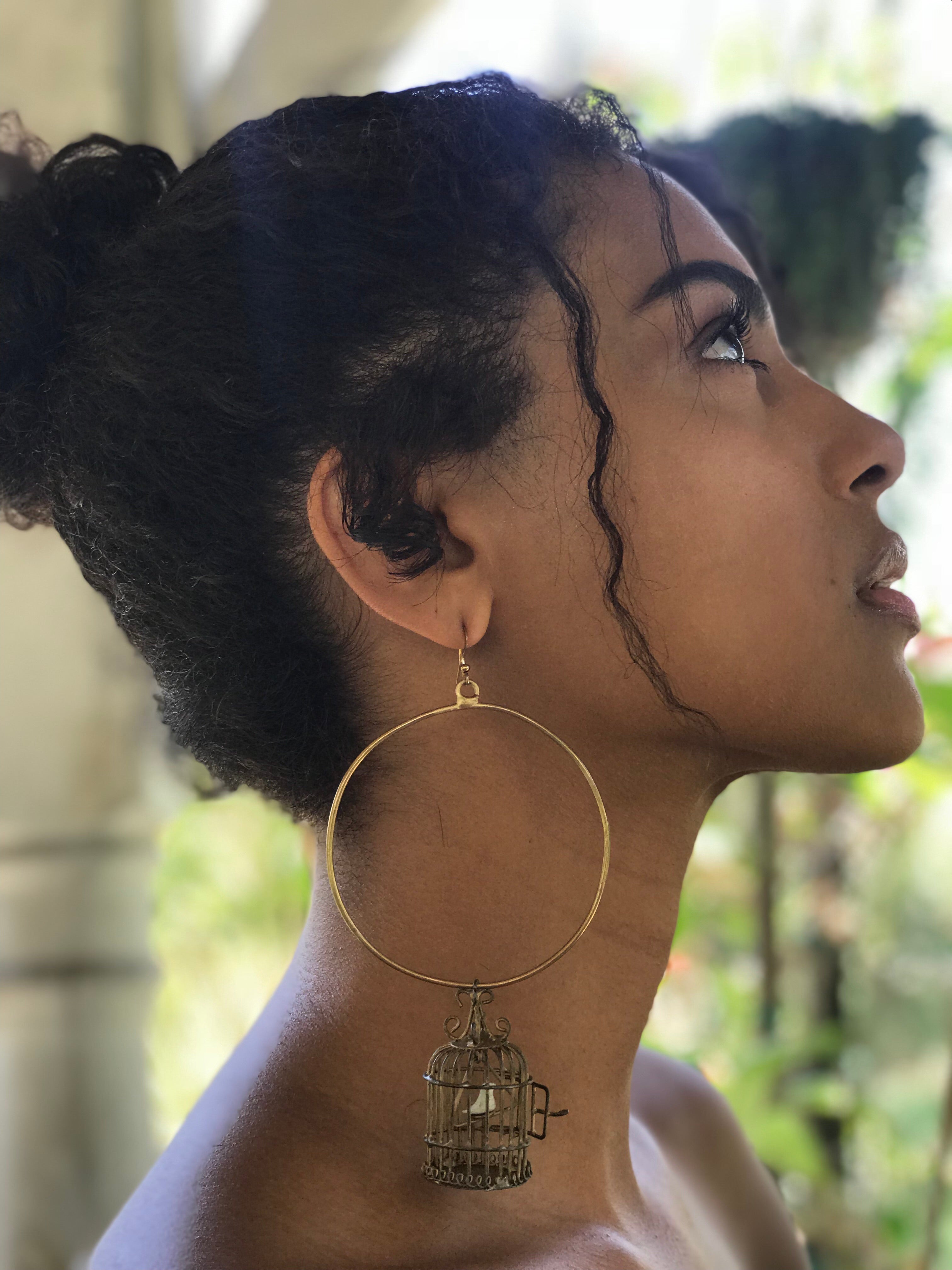 Any Day Now - Open Cage Hoop Earring