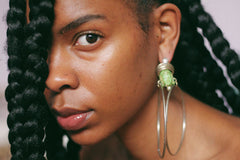Mamas Mamas Mama Green Double Hoops